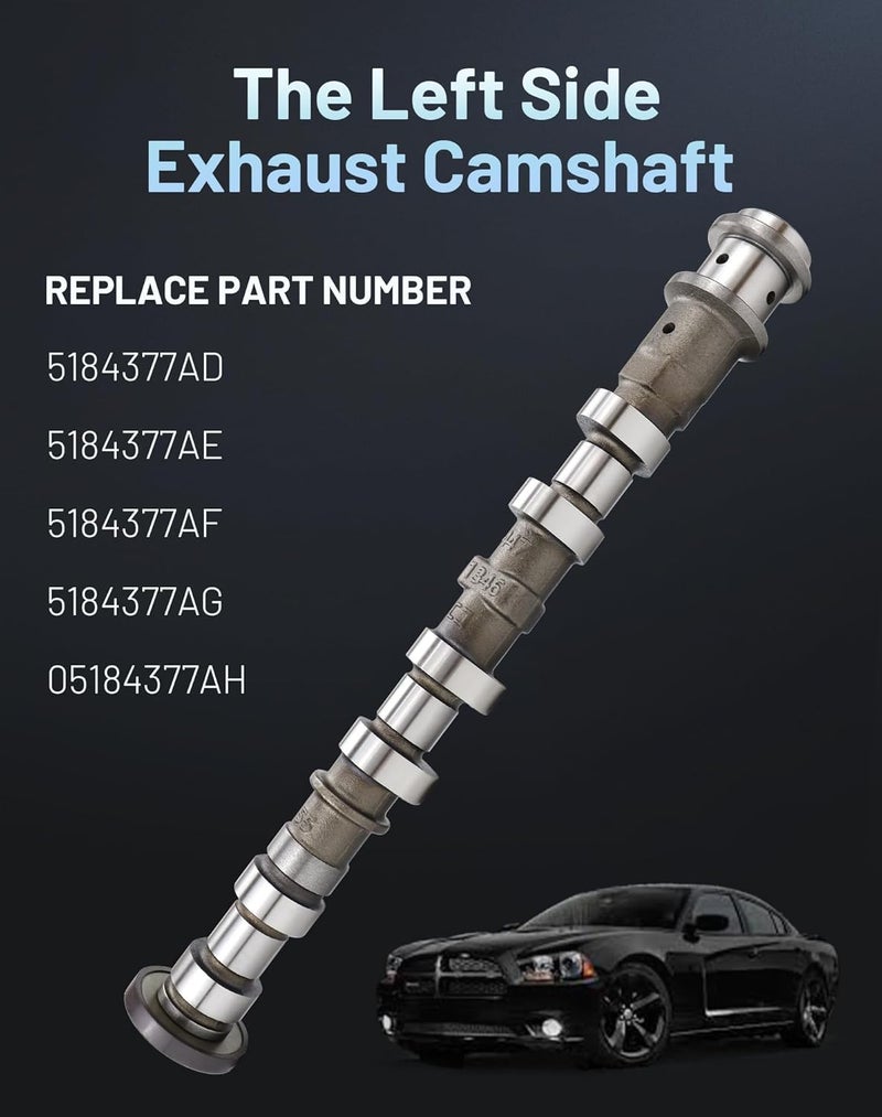 Radvik Store Engine Camshaft Left Side Exhaust Compatible with Jeep Wrangler Grand Cherokee Dodge Charger Ram 1500 3.6L V6 2011-2016 - Replacement 5184377AG 05184377AH (Bank 2) - Image 3